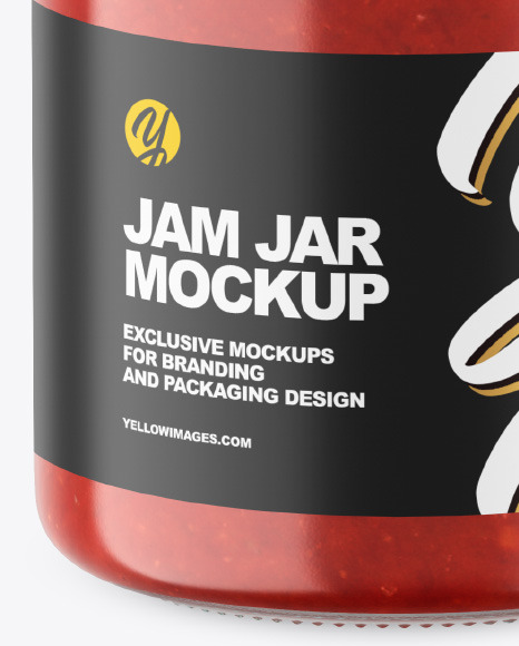 Clear Glass Jar w  Jam Mockup PSD #1