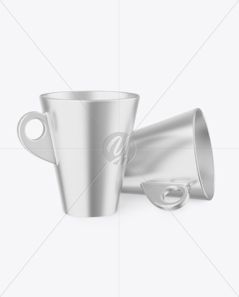 Free Two Metallic Cups Mockup PSD Mockups