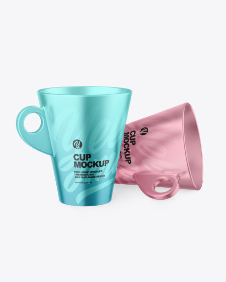 Two Metallic Cups Mockup