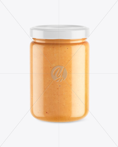 Free Clear Glass Jar w/ Peanut Butter Mockup PSD Mockups