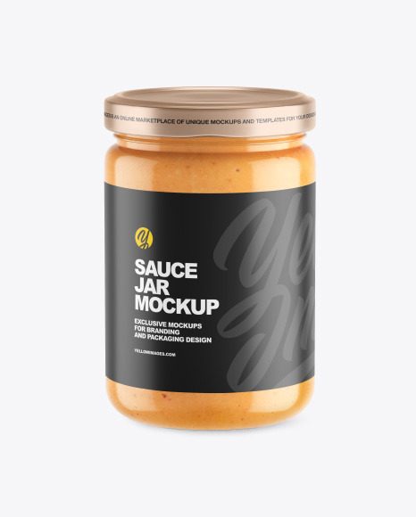 Clear Glass Jar w/ Peanut Butter Mockup