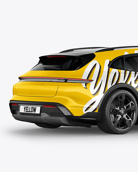 Electric Sport Car Mockup   Back Half Side View PSD #2