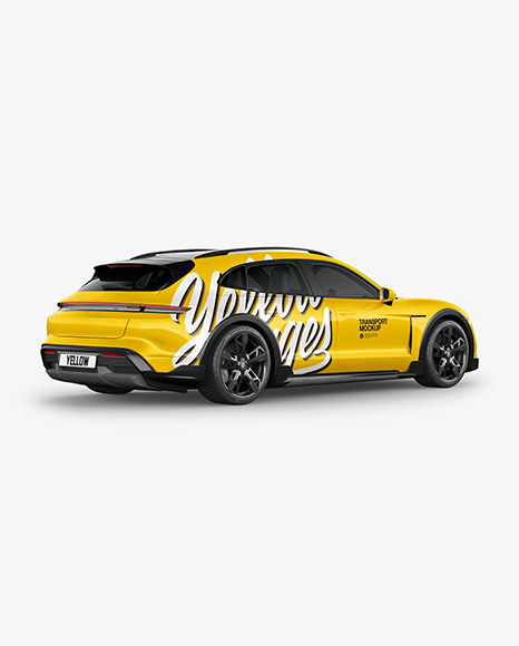 Electric Sport Car Mockup   Back Half Side View PSD #7