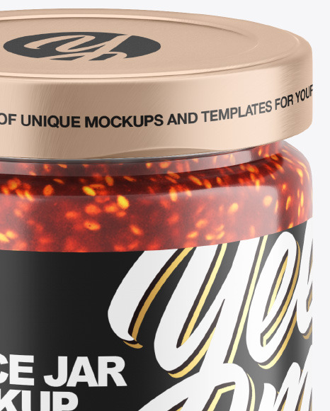 Clear Glass Jar w  Jam Mockup PSD #2