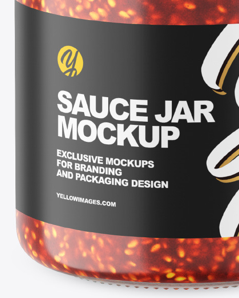 Clear Glass Jar w  Jam Mockup PSD #1