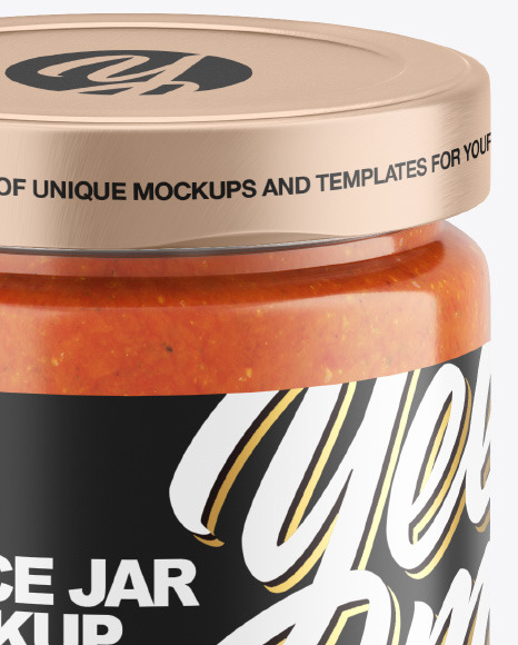 Clear Glass Jar w  Sauce Mockup PSD #2