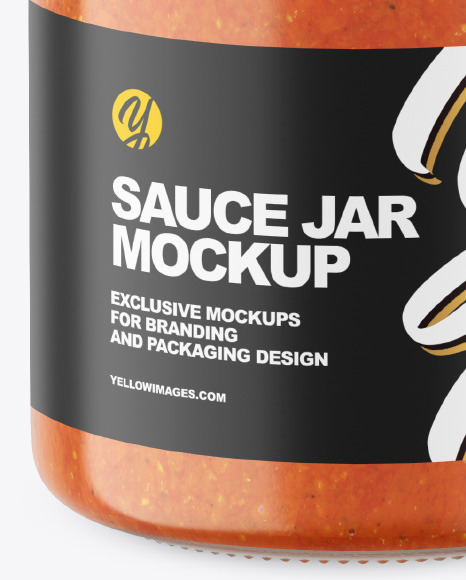 Clear Glass Jar w  Sauce Mockup PSD #1