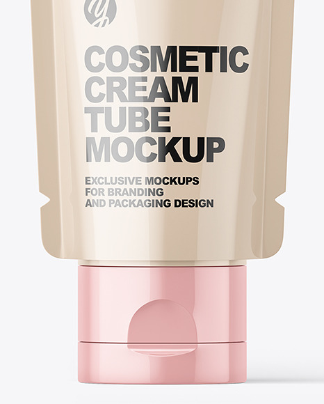 Glossy Cosmetic Cream Tube Mockup PSD #5