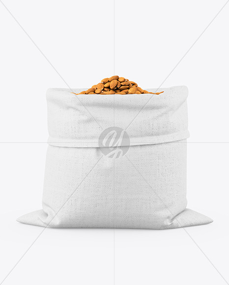 Free Canvas Sack with Almond Mockup PSD Mockups