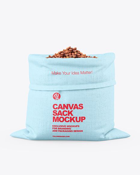 Canvas Sack with Roasted Peanuts Mockup PSD #6
