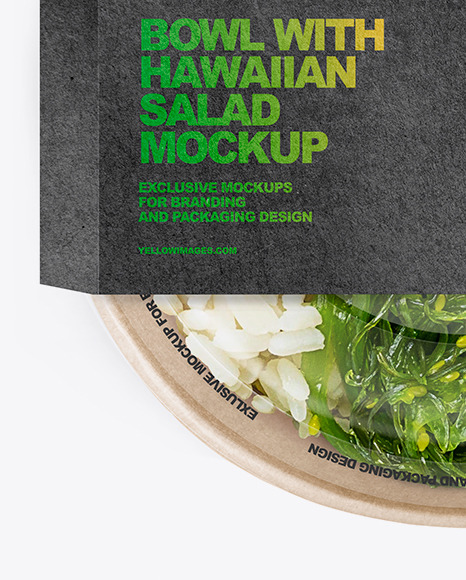 Paper Bowl With Hawaiian Salad Mockup PSD #5