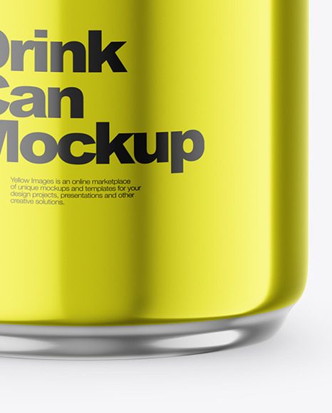 250ml Glossy Metallic Drink Can Mockup