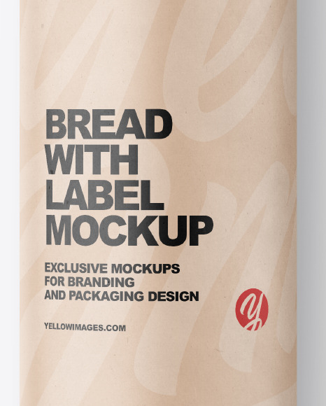 Baguette Bread with Label Mockup PSD #1
