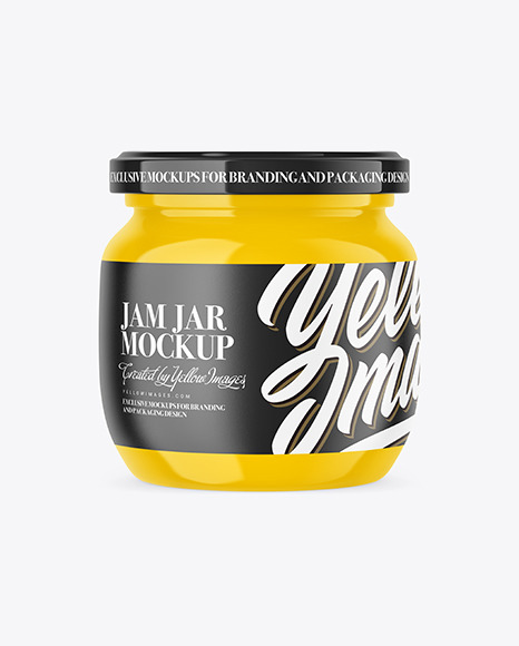Glossy Jam Jar Mockup PSD #2