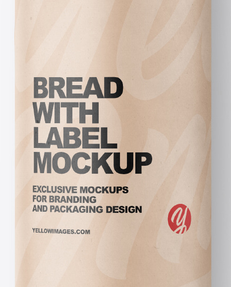 Baguette Bread with Label Mockup PSD #1