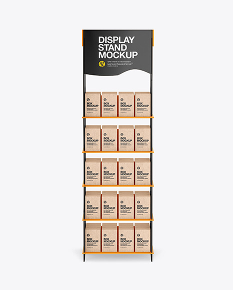Glossy Display Stand w  Boxes Mockup PSD #2