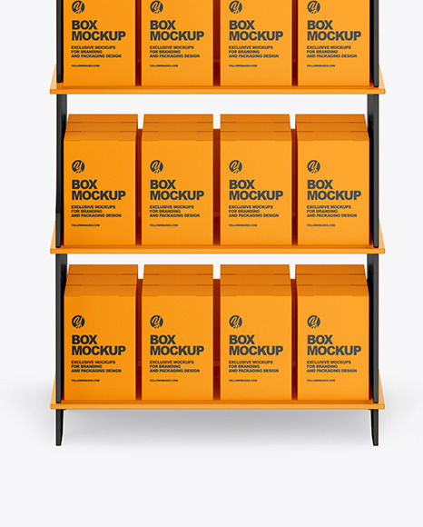 Glossy Display Stand w  Boxes Mockup PSD #7