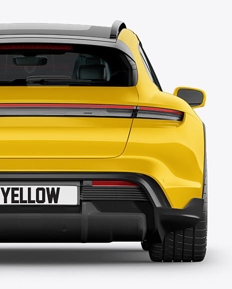 Electric Sport Car Mockup   Back View PSD #2