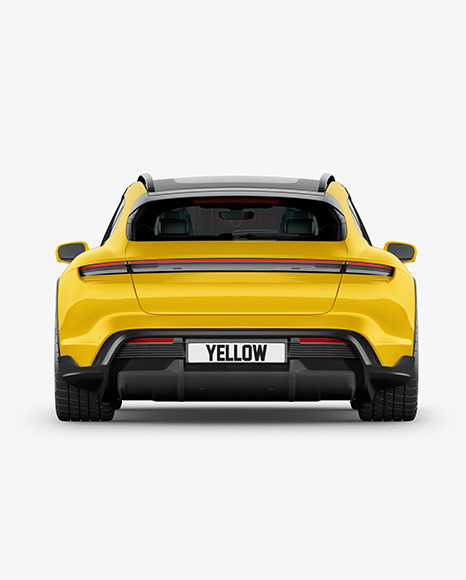 Electric Sport Car Mockup   Back View PSD #7