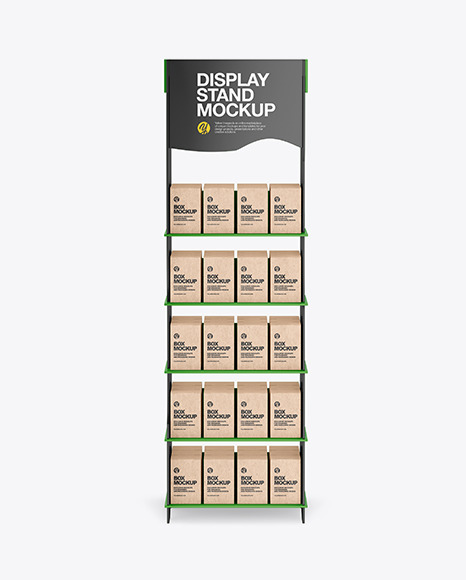 Matte Display Stand w  Boxes Mockup PSD #2