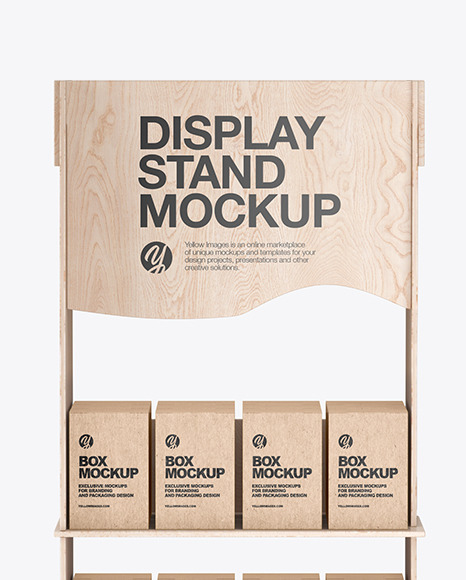 Wooden Display Stand w  Boxes Mockup PSD #6