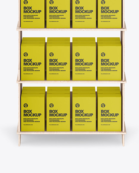 Wooden Display Stand w  Boxes Mockup PSD #7