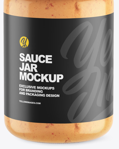 Clear Glass Jar w  Chilli Spread Mockup PSD #1