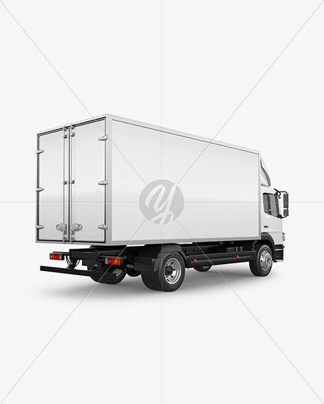 Free Truck Mockup - Back Half Side View PSD Mockups