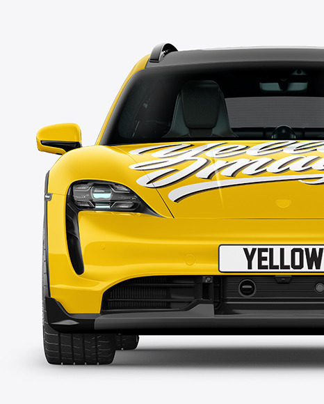 Electric Sport Car Mockup - Front View