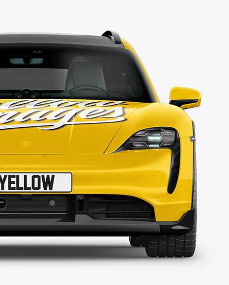 Electric Sport Car Mockup   Front View PSD #2