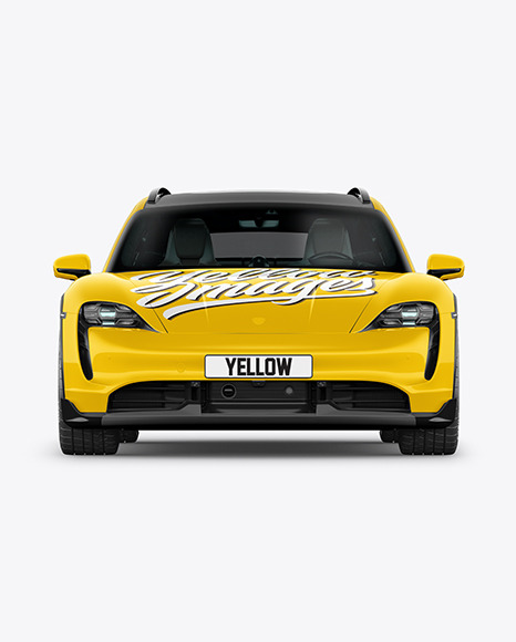 Electric Sport Car Mockup   Front View PSD #6