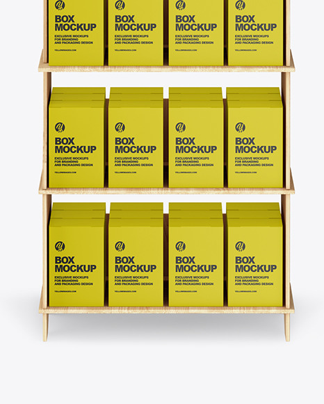 Wooden Display Stand w  Boxes Mockup PSD #7