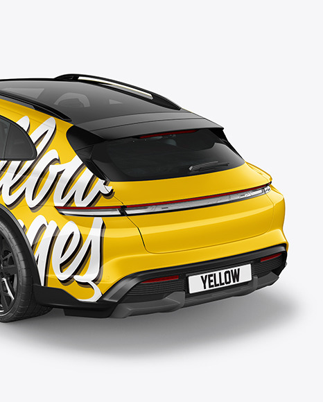 Electric Sport Car Mockup   Back Half Side View (High Angle Shot) PSD #2