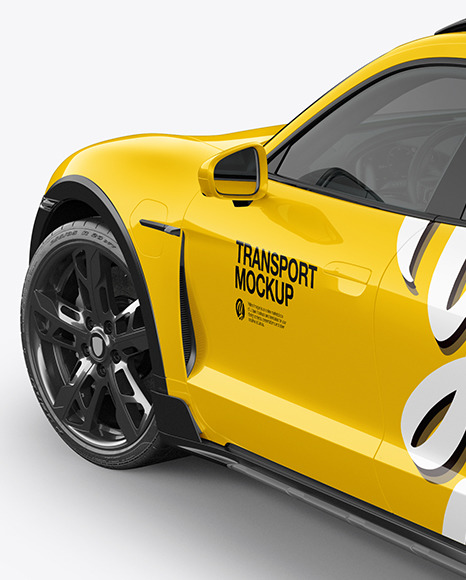 Electric Sport Car Mockup   Back Half Side View (High Angle Shot) PSD #6
