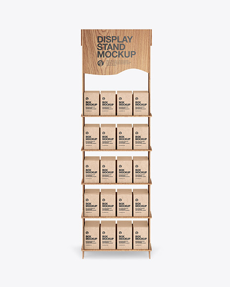 Wooden Display Stand w  Boxes Mockup PSD #2