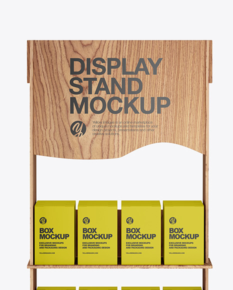 Wooden Display Stand w  Boxes Mockup PSD #1