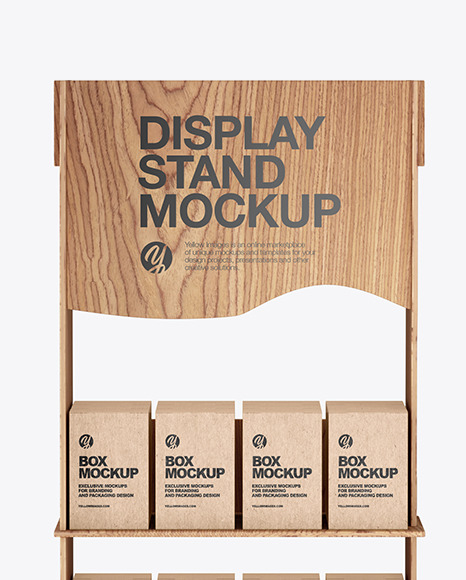 Wooden Display Stand w  Boxes Mockup PSD #6
