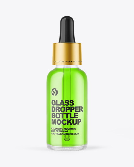 Clear Glass Dropper Bottle Mockup