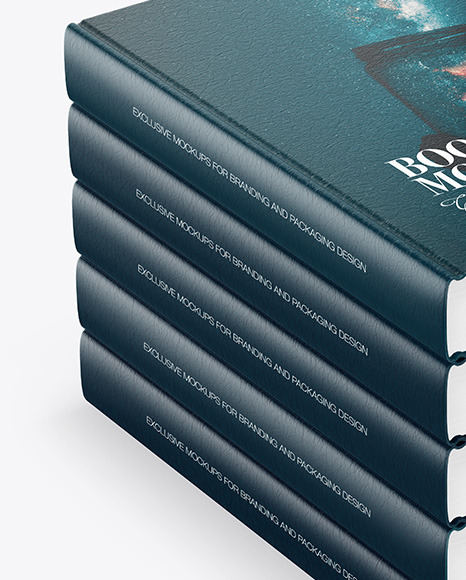 Hardcover Books w  Leather Cover Mockup PSD #3