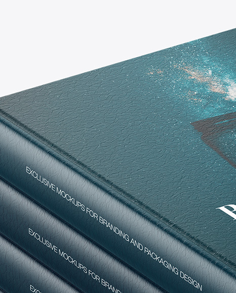 Hardcover Books w  Leather Cover Mockup PSD #5