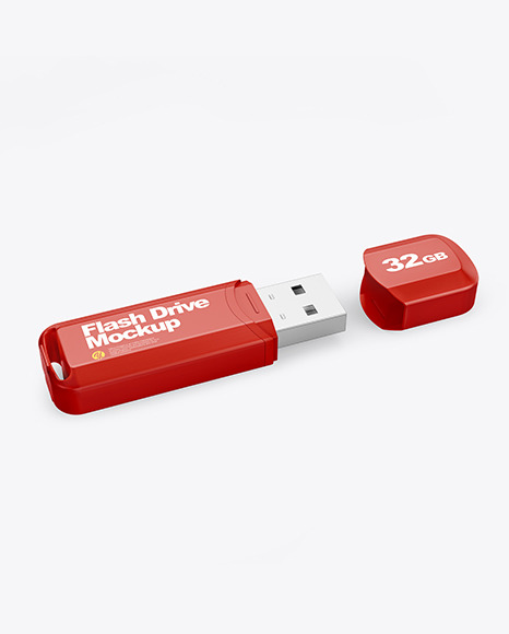 Plastic USB Flash Drive Mockup
