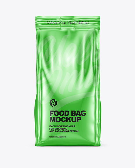 Metallic Food Bag Mockup PSD #6