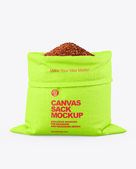Canvas Sack with Red Rice Mockup PSD #6