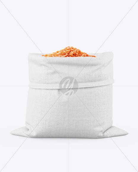 Free Canvas Sack with Red Lentil Mockup PSD Mockups