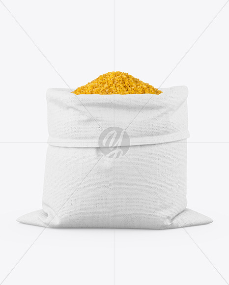 Canvas Sack with Bulgur Mockup Canvas Sack with Bulgur Mockup