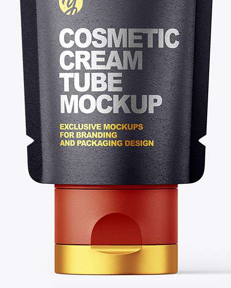 Kraft Paper Cosmetic Cream Tube Mockup PSD #5