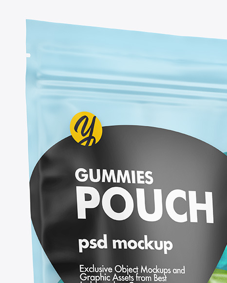 Frosted Plastic Stand up Pouch w  Gummies Mockup PSD #1