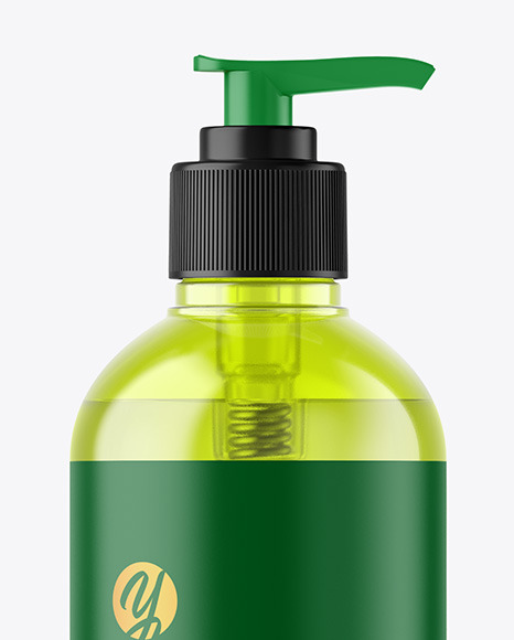 Color Plastic Cosmetic Bottle with Pump Mockup PSD #3