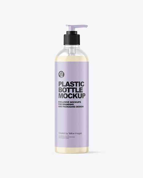 Free Clear Liquid Soap Bottle with Pump Mockup PSD Mockups
