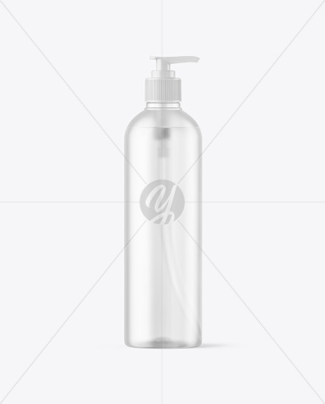 Free Frosted Cosmetic Bottle with Pump Mockup PSD Mockups